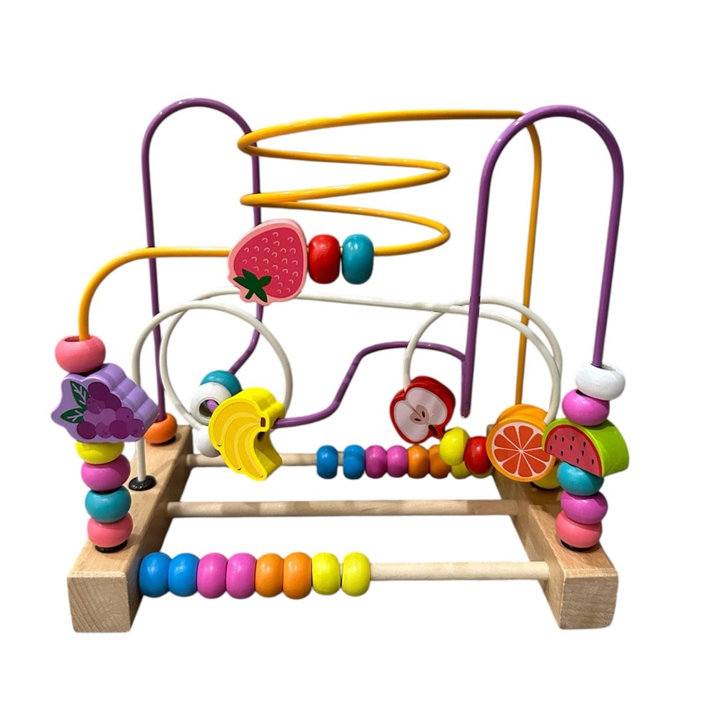 Wooden Fruit Bead Maze Activity Center - Multicolor